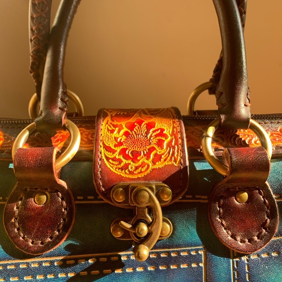 Handcrafted Unique One Of A Kind Western Braided Handle Leather Purse - Picture 12 of 12